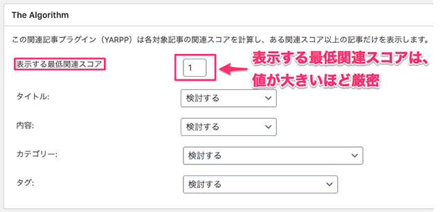 Yet Another Related Posts Pluginの関連スコアの設定